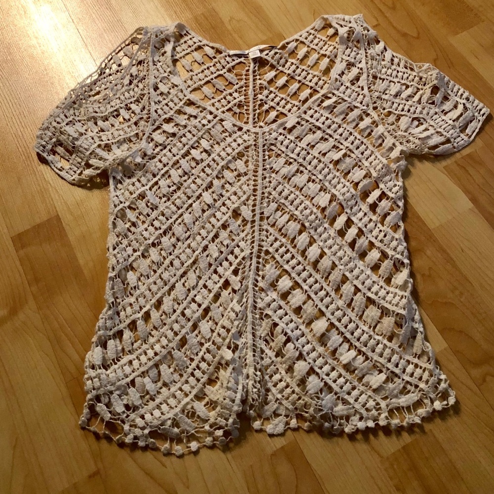 LC Lauren Conrad crochet shirt size XS